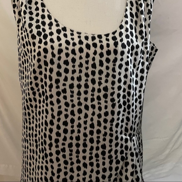 Ann Taylor animal print. Tie back neck top Size 12 black white - Picture 4 of 9